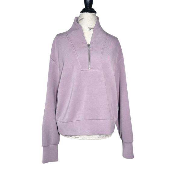 Varley | Women | Davidson Doublesoft Lilac Athletic Half Zip Sweatshirt | Large - Picture 2 of 15